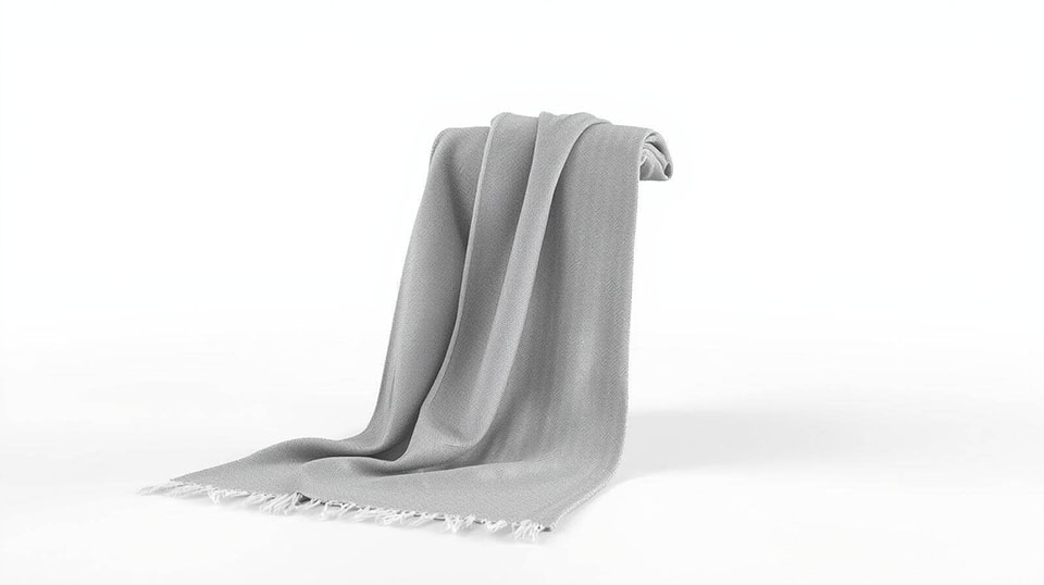 Soft Gray Woven Throw Blanket with Fringe